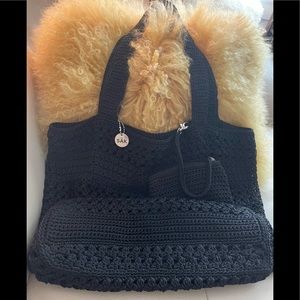 Like new SAK Shopper/Tote black hand-crochet